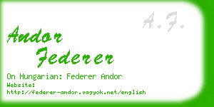 andor federer business card